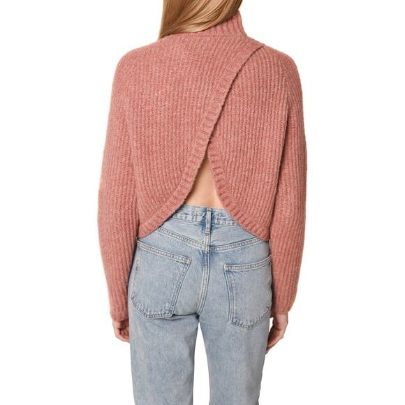 WAYF Marley Tulip Back Mock Neck Women Sweater - Picture 1 of 10